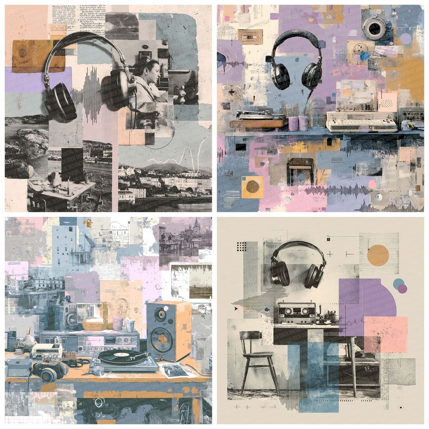 Lo Fi Study Moodboard Digital Paper Pack (DDD002380)