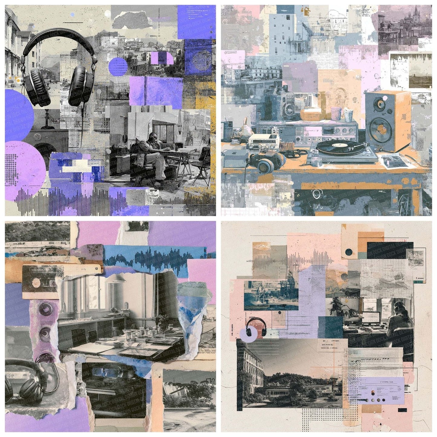 Lo Fi Study Moodboard Digital Paper Pack (DDD002380)
