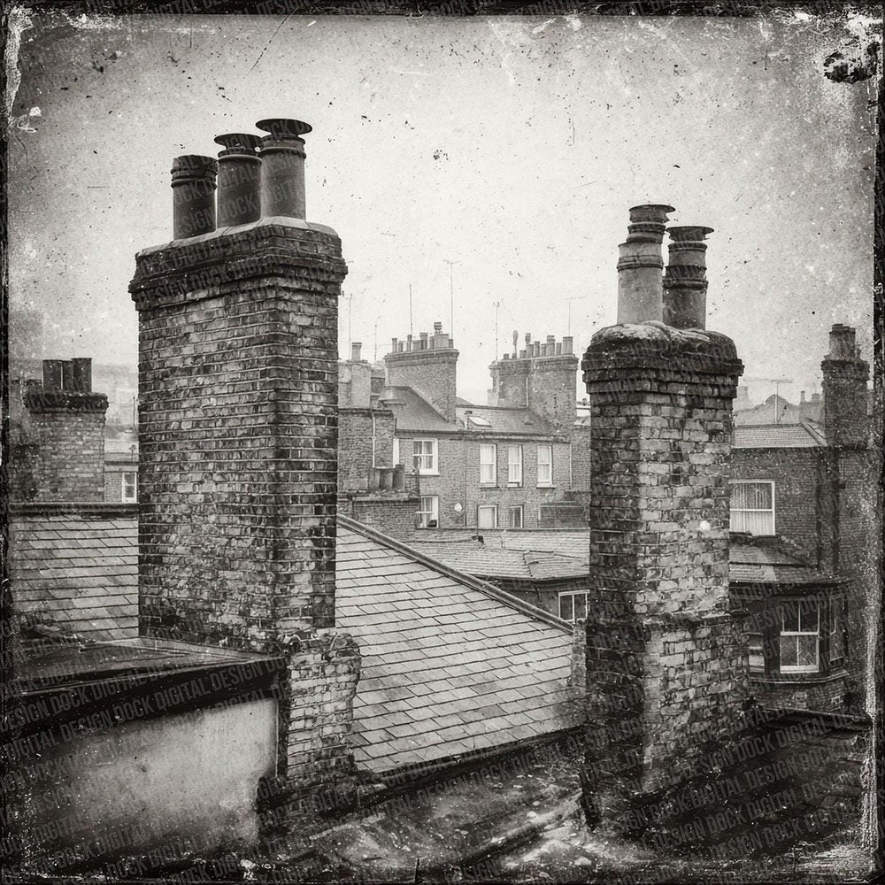London Rooftop Damaged Photo Digital Paper Pack (DDD002386)