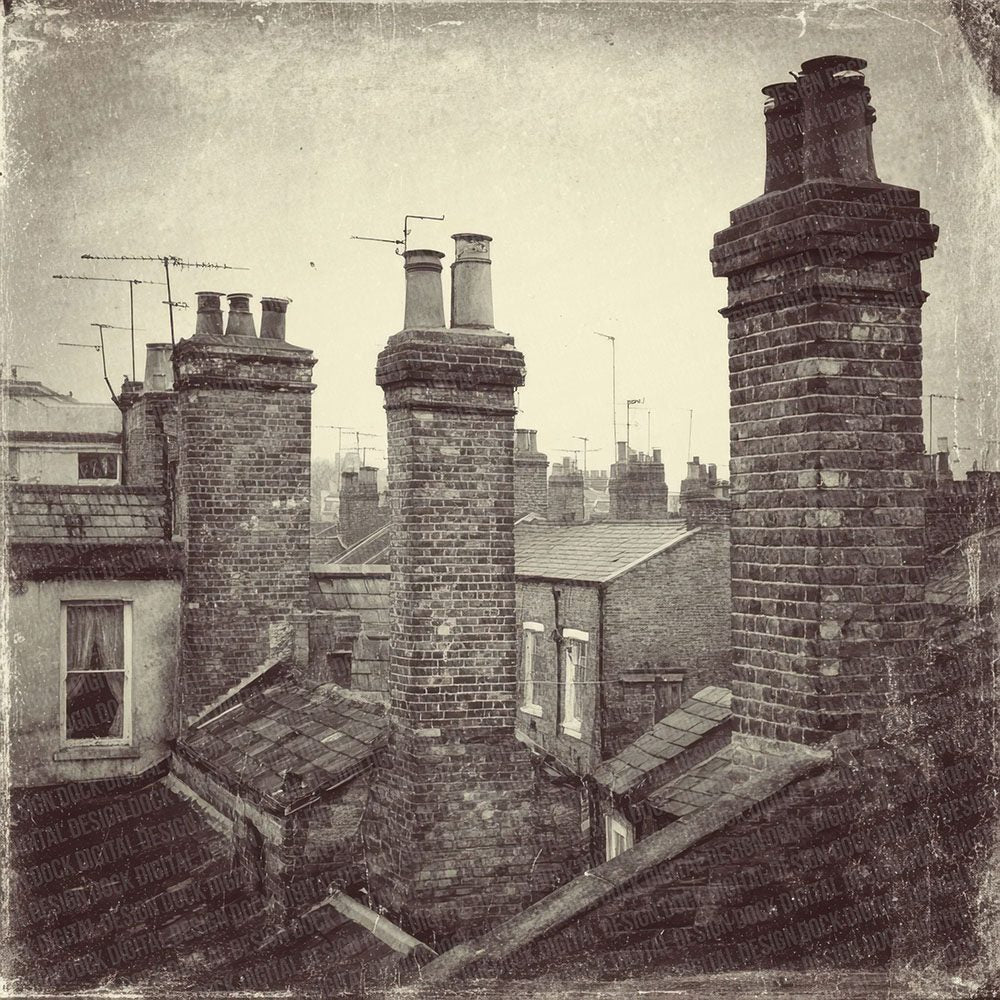 London Rooftop Damaged Photo Digital Paper Pack (DDD002386)