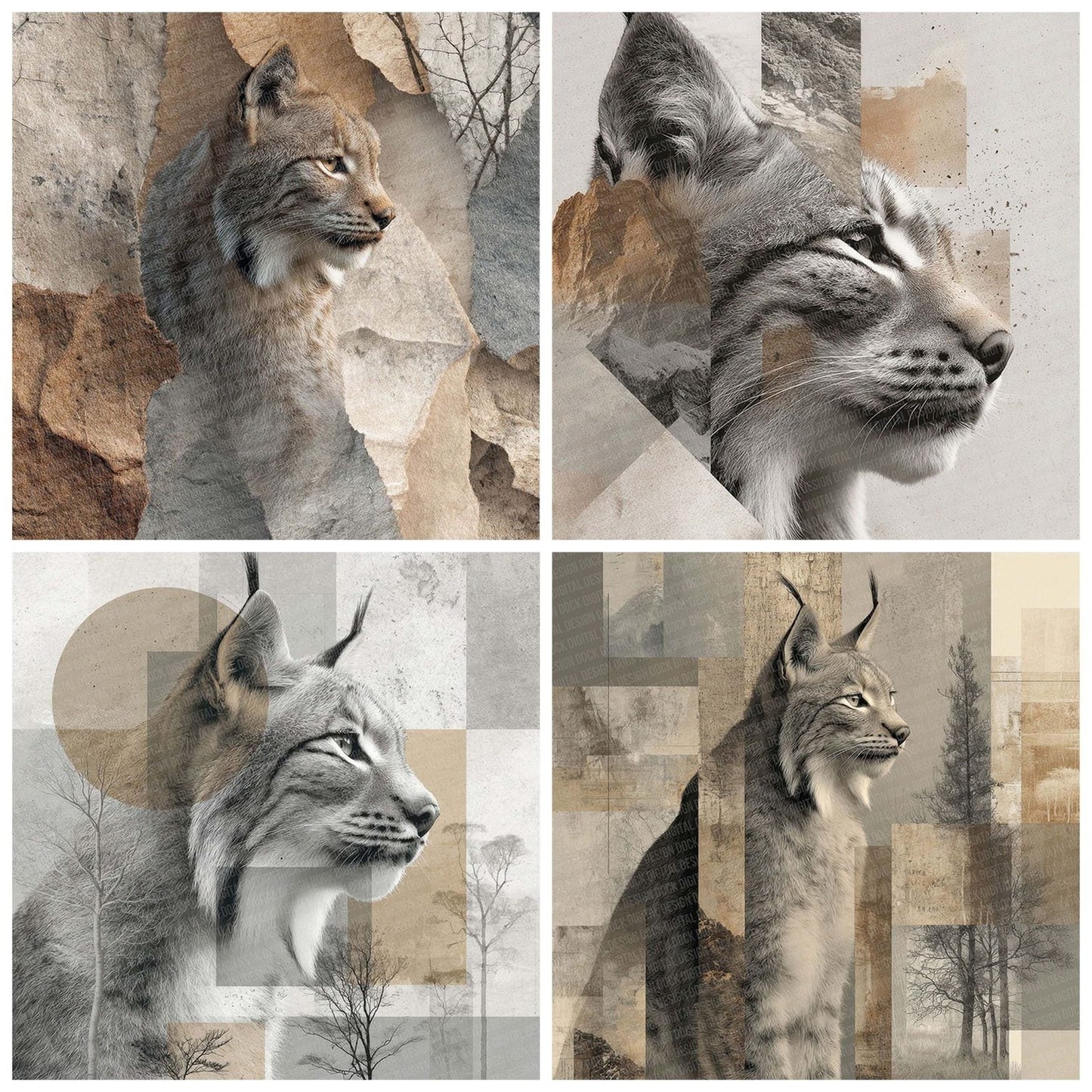 Lynx Forest Moodboard Digital Paper Pack (DDD002399)