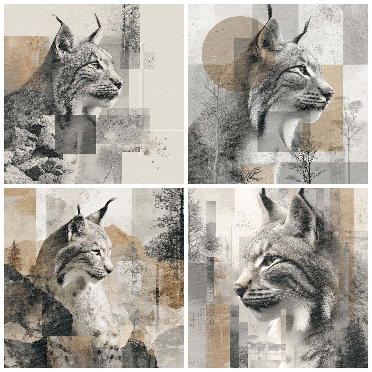 Lynx Forest Moodboard Digital Paper Pack (DDD002399)