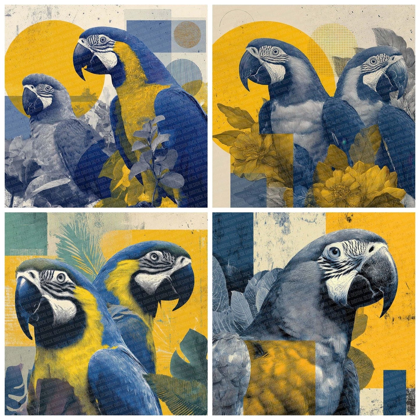 Macaw Tropical Moodboard Digital Paper Pack (DDD002401)