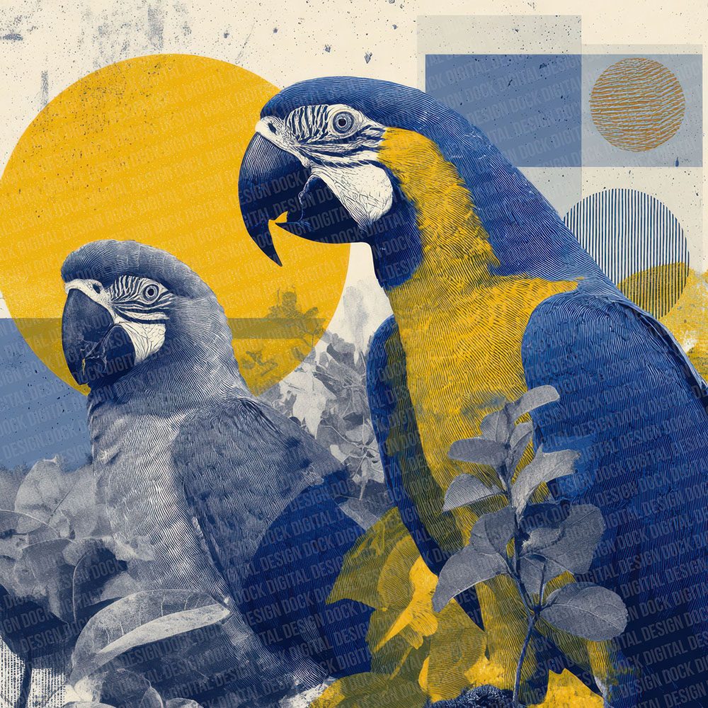 Macaw Tropical Moodboard Digital Paper Pack (DDD002401)