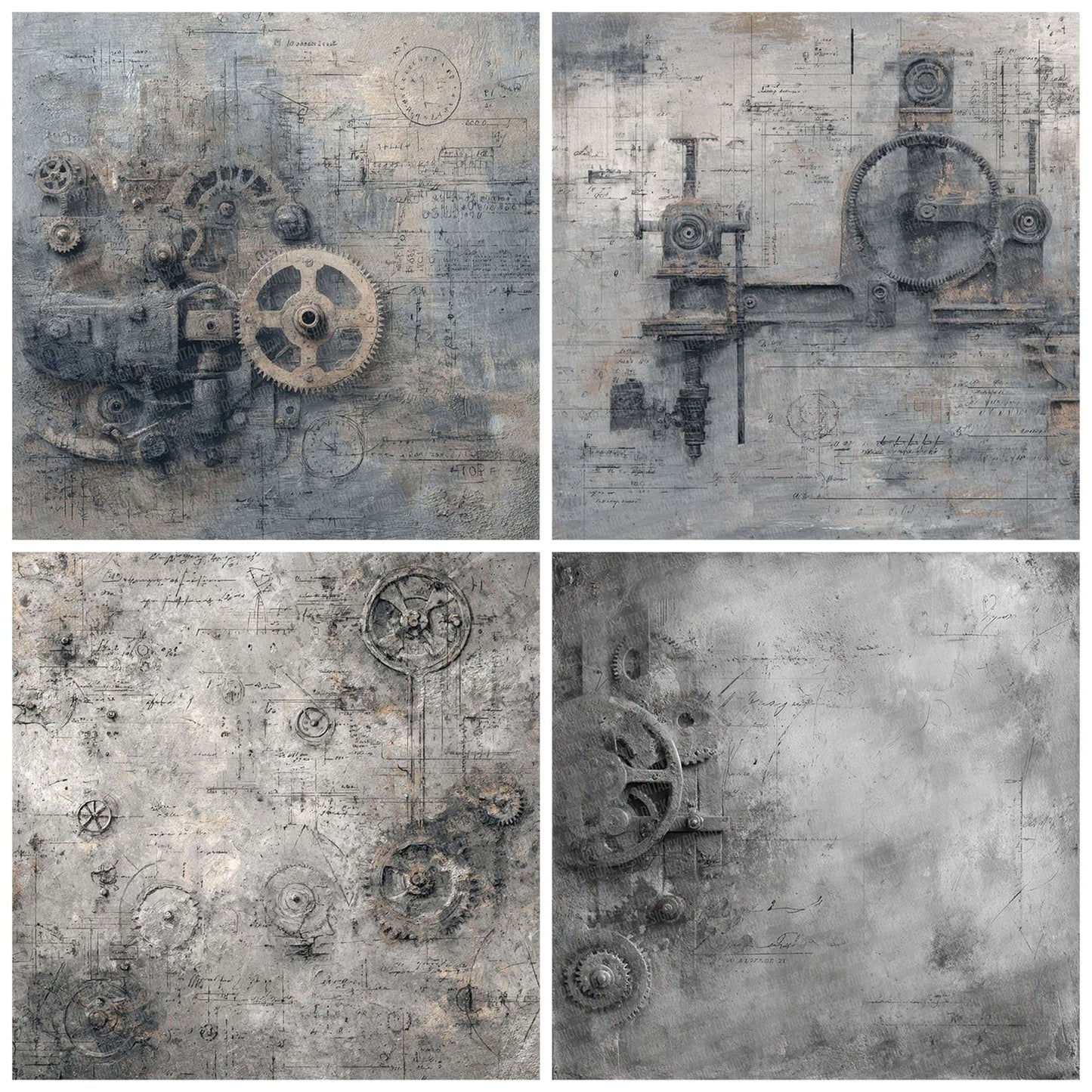 Machinery Draft Notes Wash Digital Paper Pack (DDD002403)