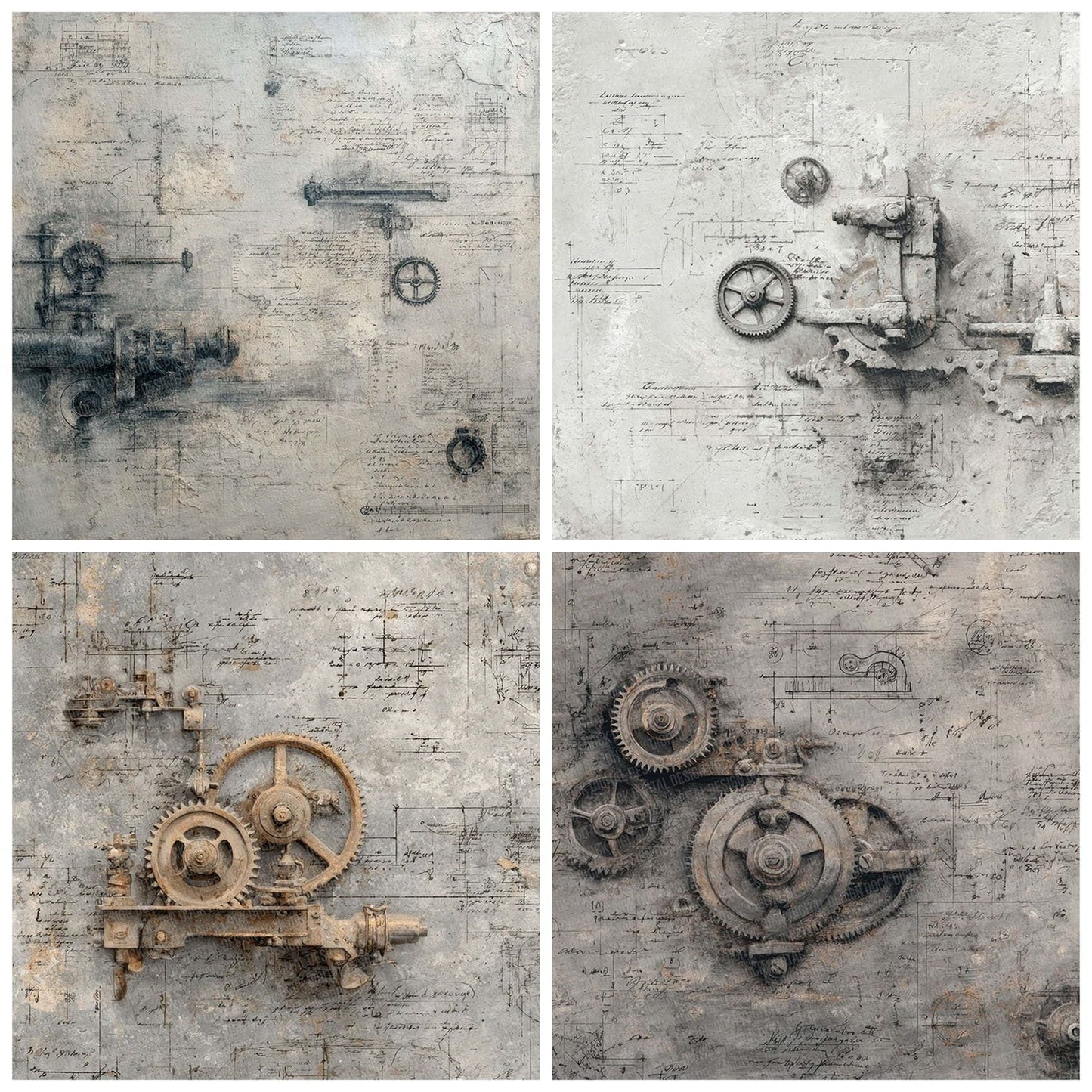 Machinery Draft Notes Wash Digital Paper Pack (DDD002403)