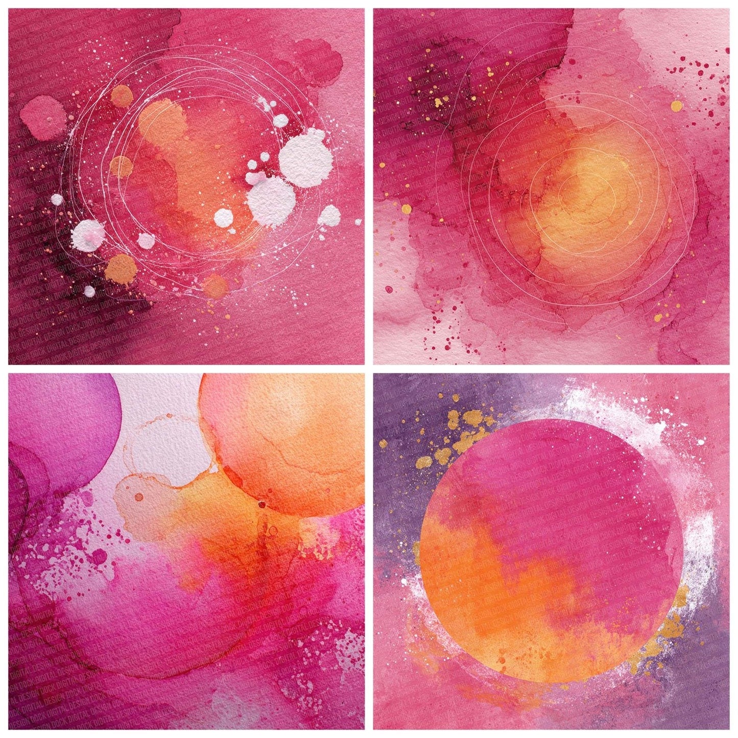 Magenta Coral Pop Digital Paper Pack (DDD002405)