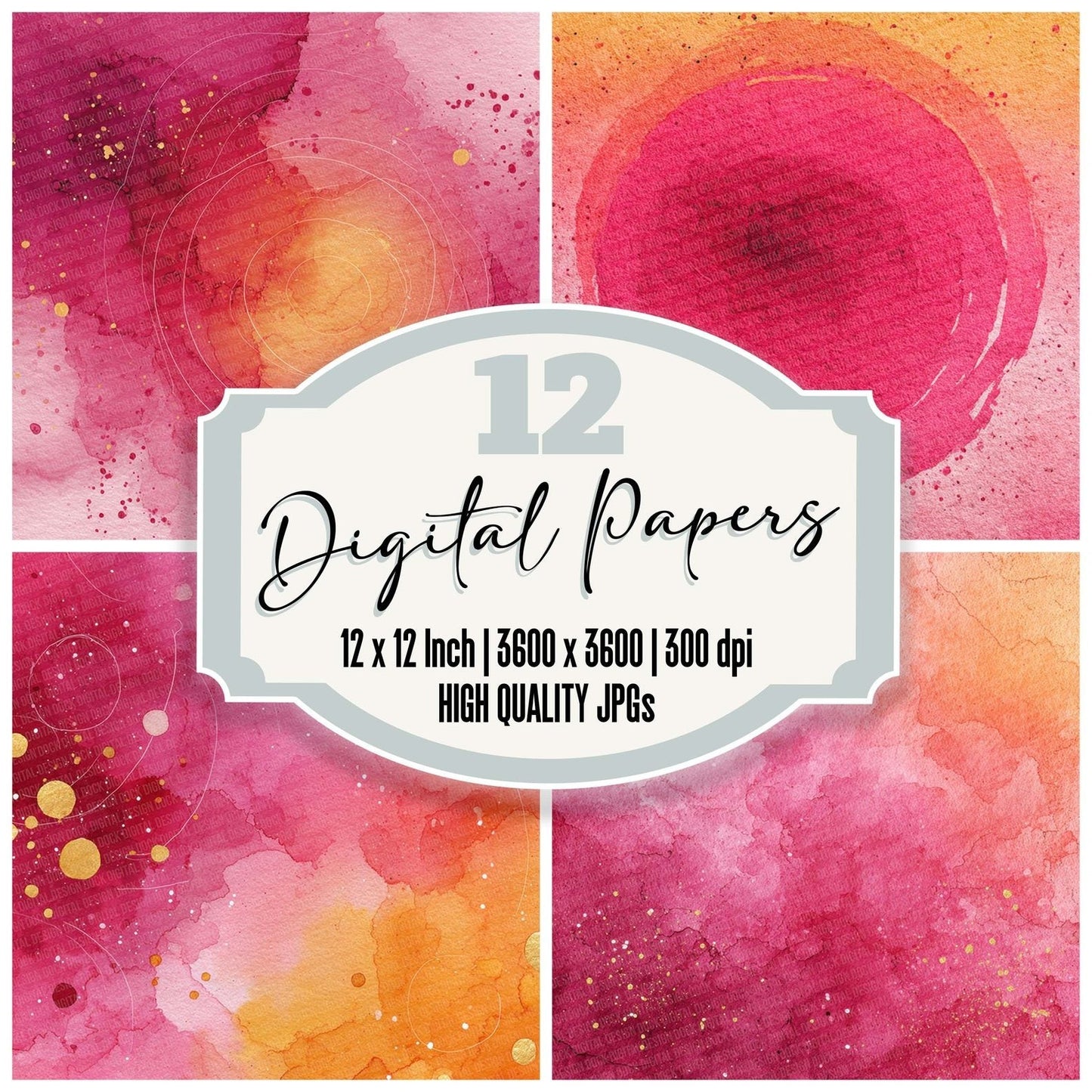 Magenta Coral Pop Digital Paper Pack (DDD002405)