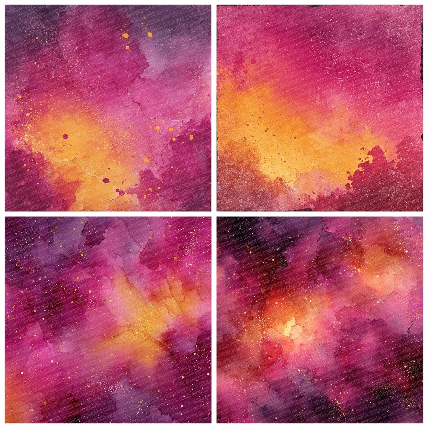 Magenta Orange Burst Digital Paper Pack (DDD002410)