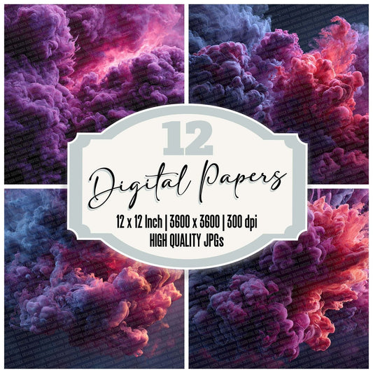 Magenta Violet Smoke Digital Paper Pack (DDD002411)