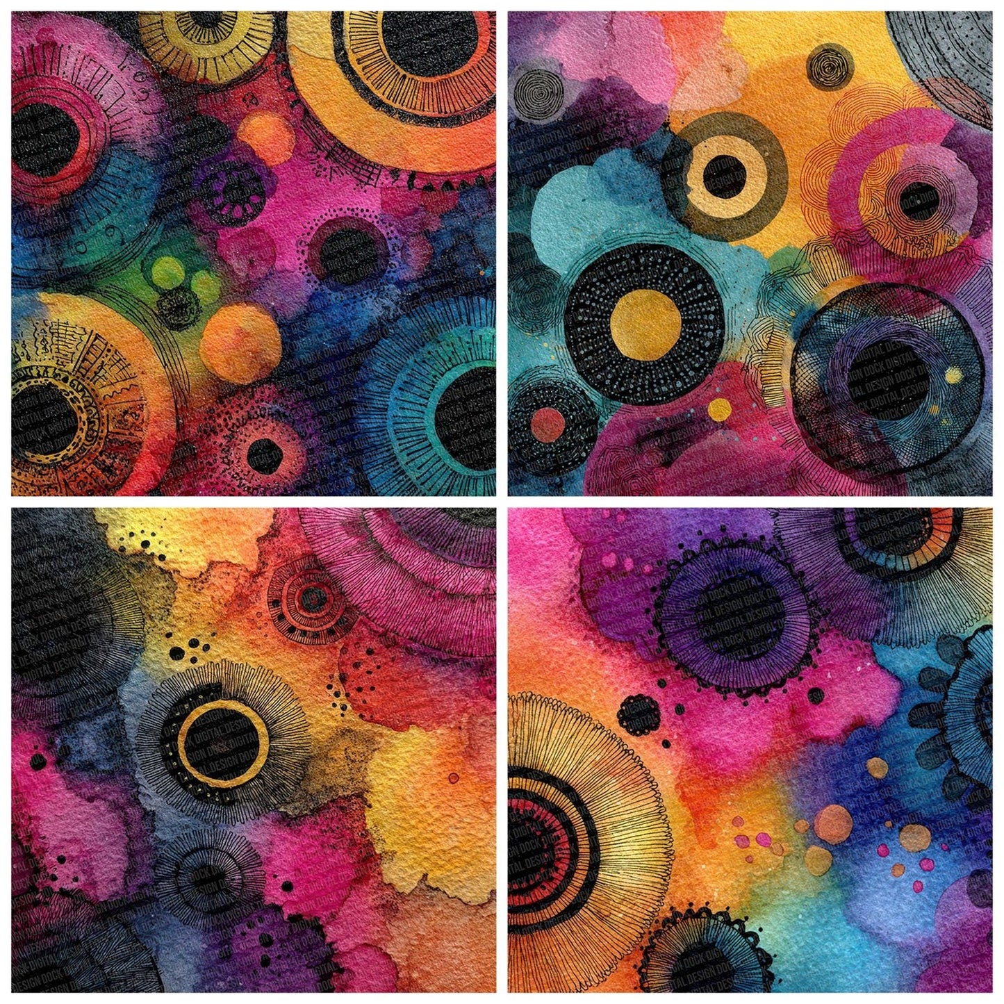 Mandala Colour Swirl Digital Paper Pack (DDD002414)