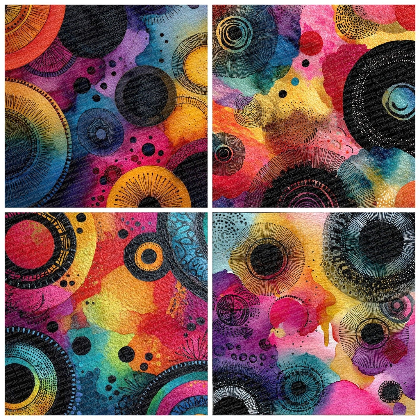 Mandala Colour Swirl Digital Paper Pack (DDD002414)