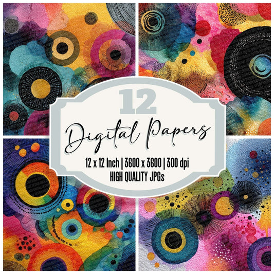 Mandala Colour Swirl Digital Paper Pack (DDD002414)