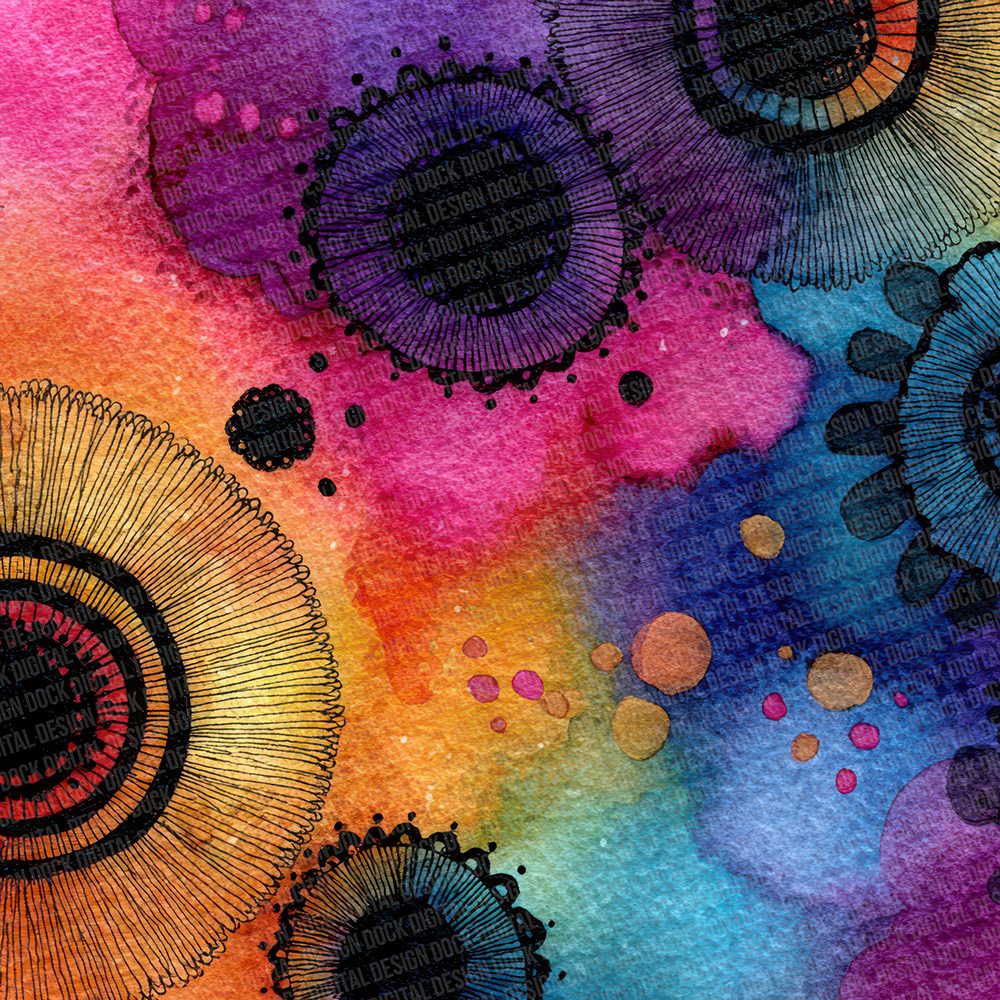 Mandala Colour Swirl Digital Paper Pack (DDD002414)