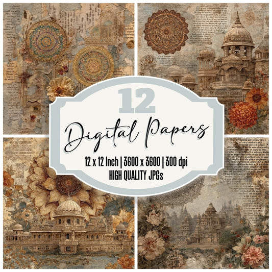 Mandala Temple Layers Digital Paper Pack (DDD002416)