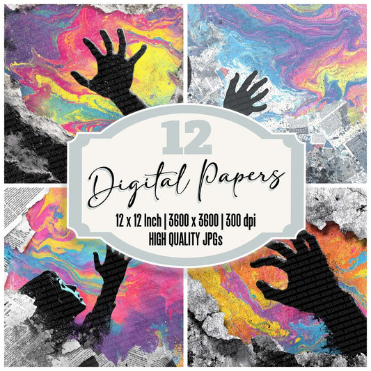 Marble Comic Hand Digital Paper Pack (DDD002423)