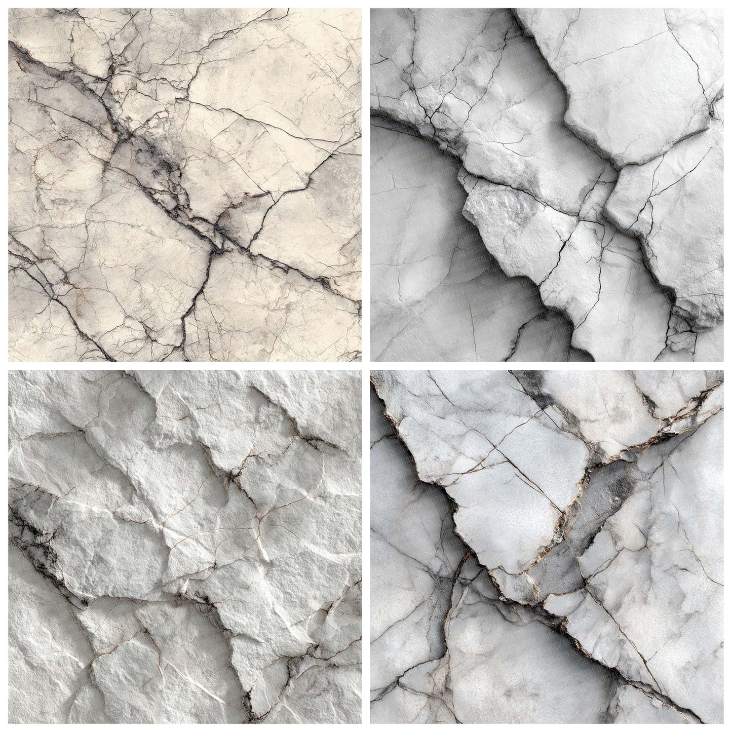 Marble White Tile Pattern Digital Paper Pack (DDD002426)