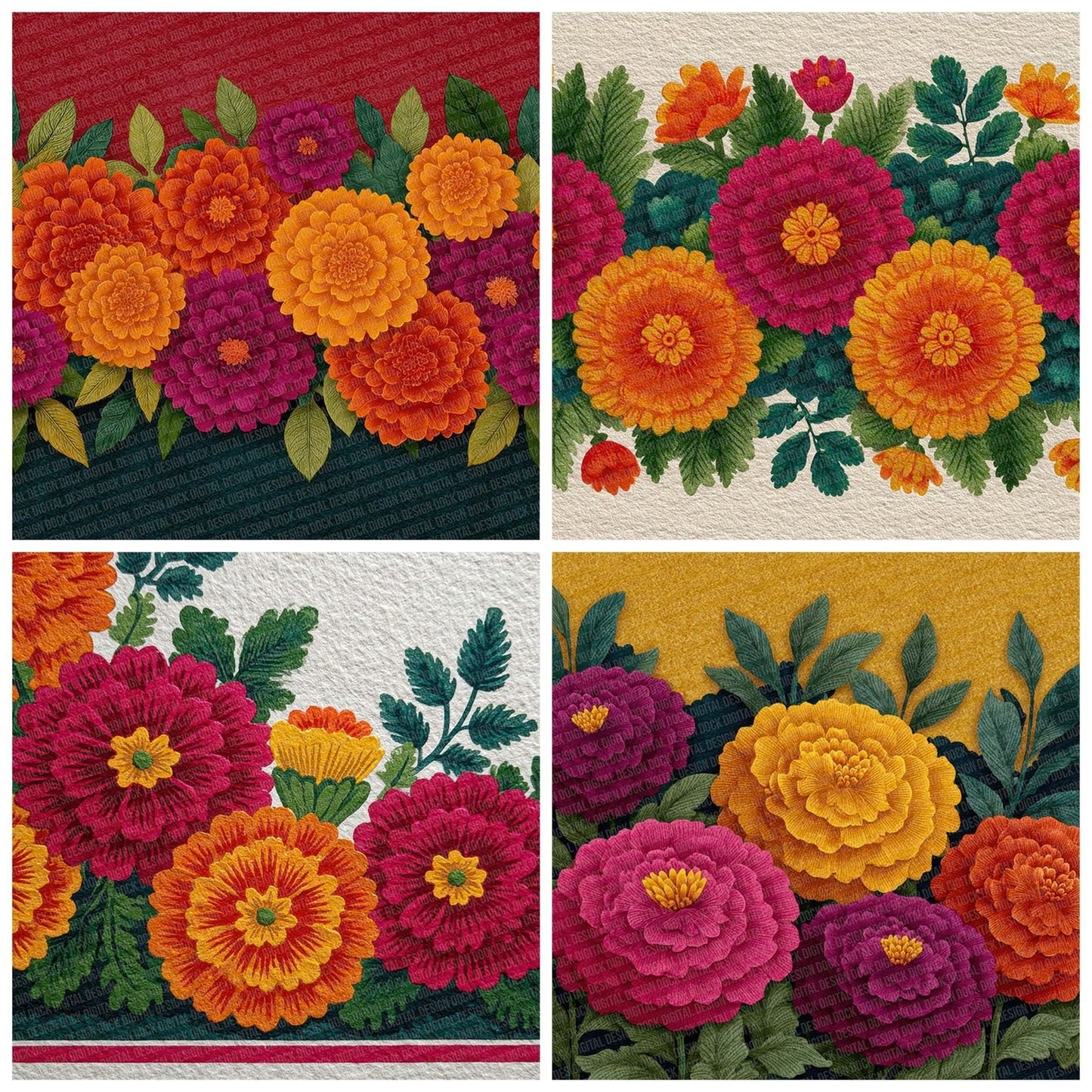 Marigold Festival Border Digital Paper Pack (DDD002430)
