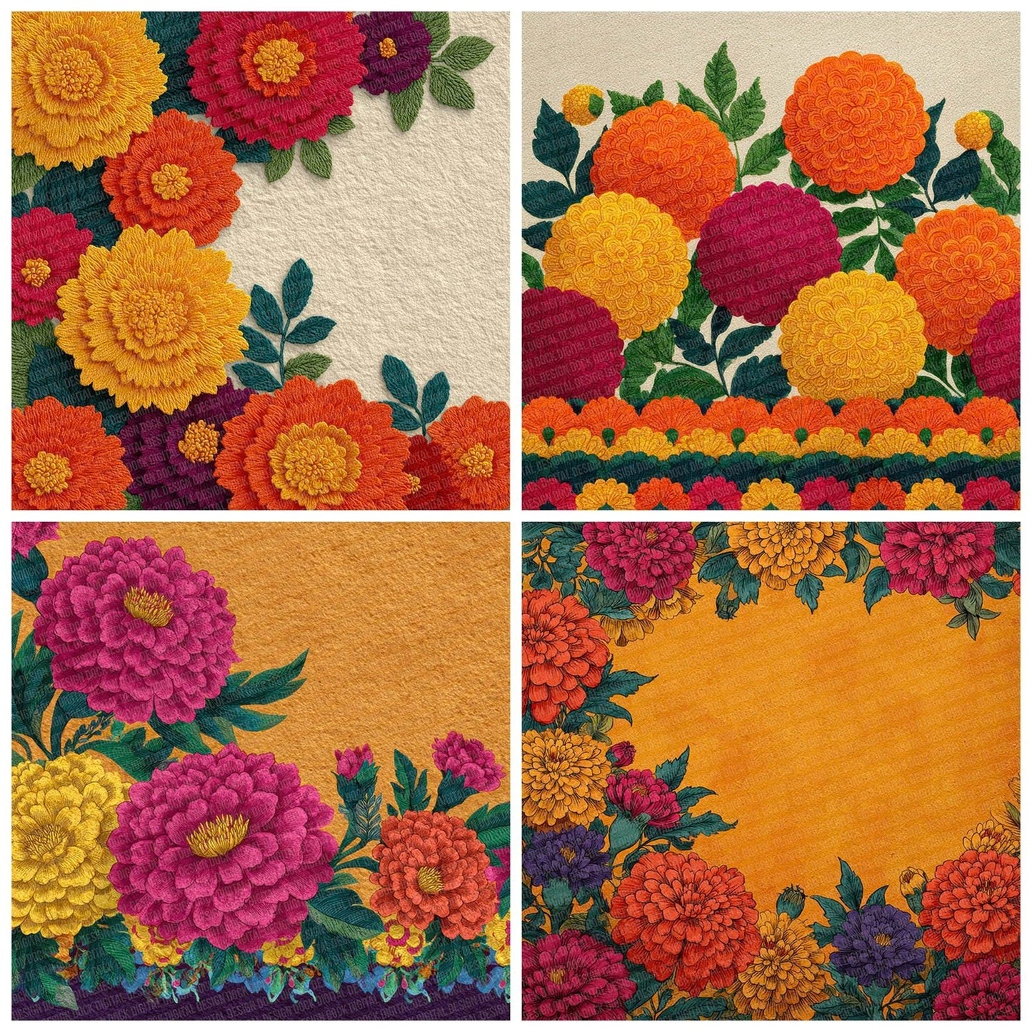 Marigold Festival Border Digital Paper Pack (DDD002430)