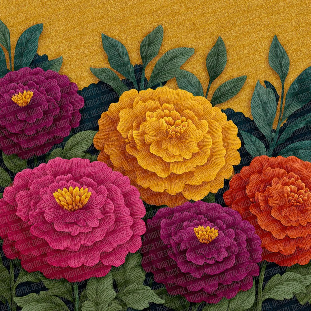 Marigold Festival Border Digital Paper Pack (DDD002430)
