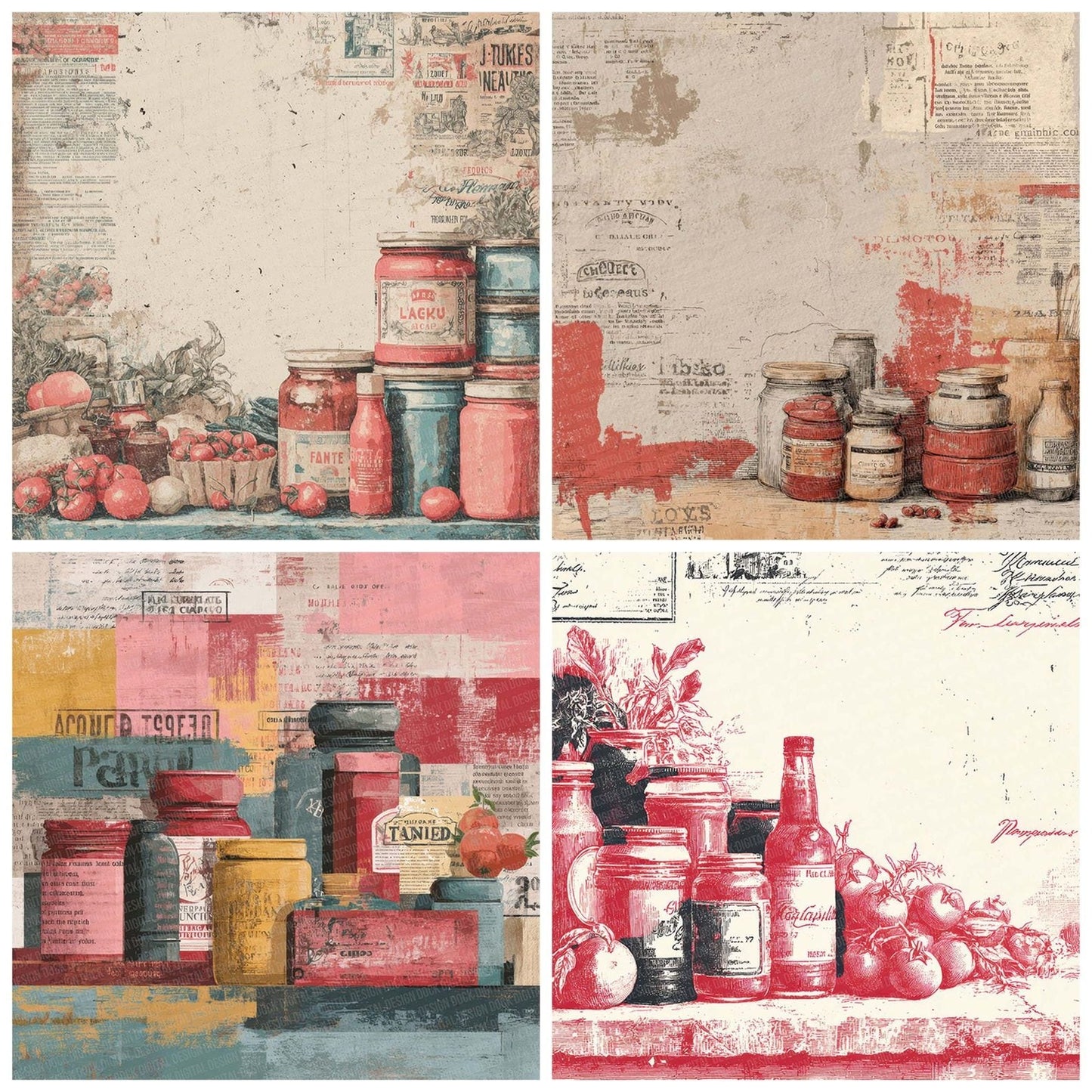 Market Collage Rip Digital Paper Pack (DDD002435)