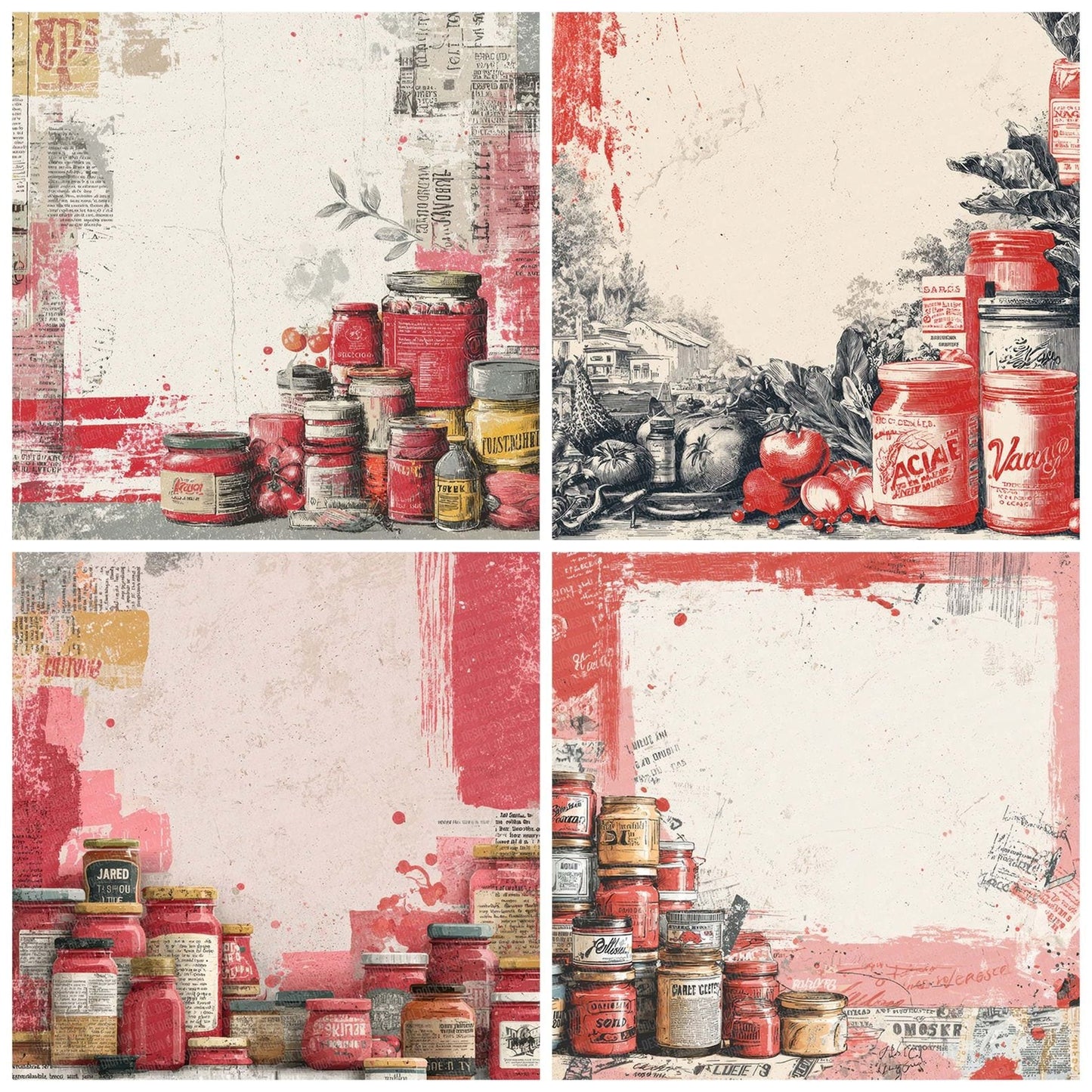 Market Collage Rip Digital Paper Pack (DDD002435)