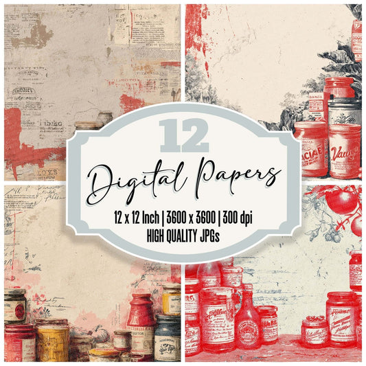Market Collage Rip Digital Paper Pack (DDD002435)