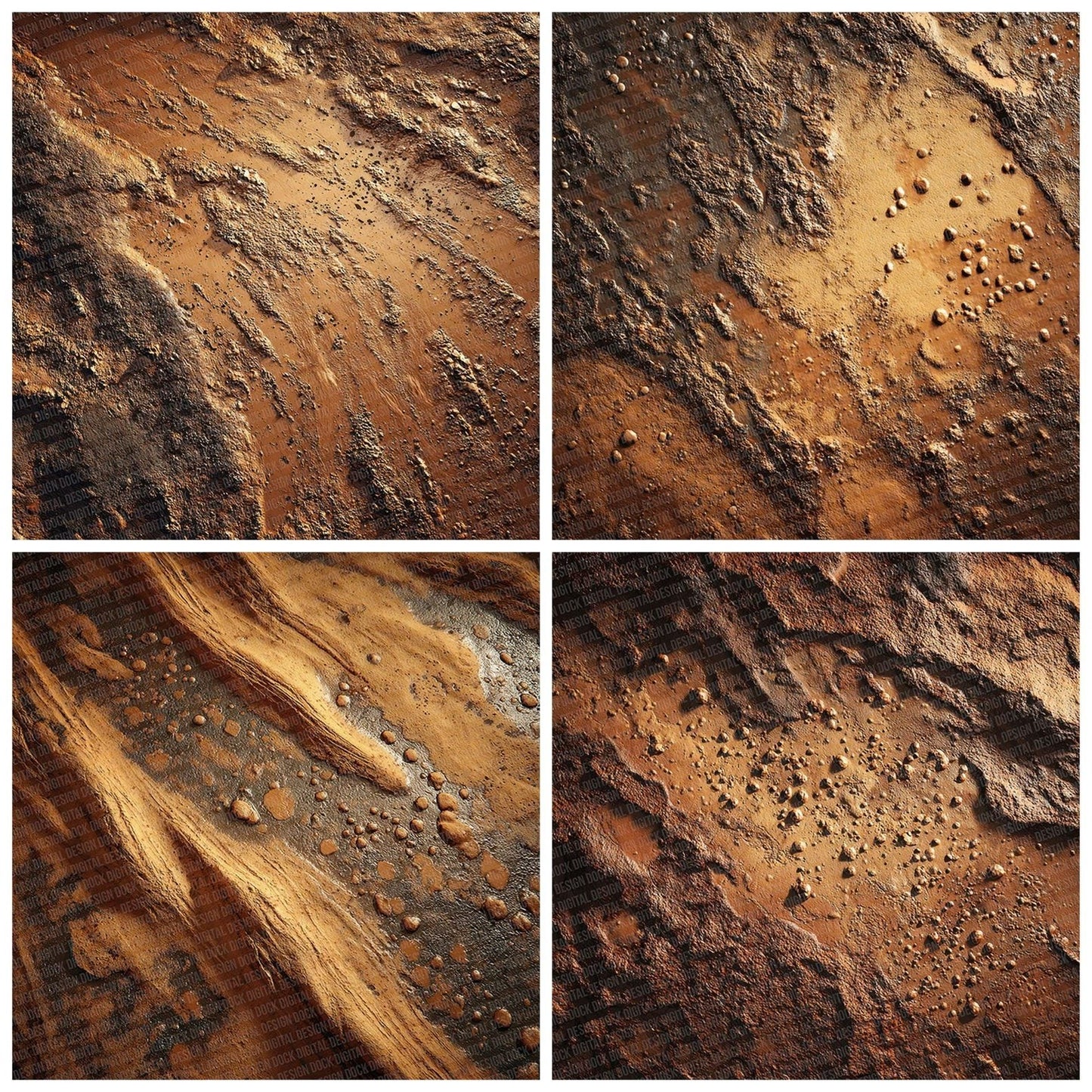 Mars Mud Texture Digital Paper Pack (DDD002436)