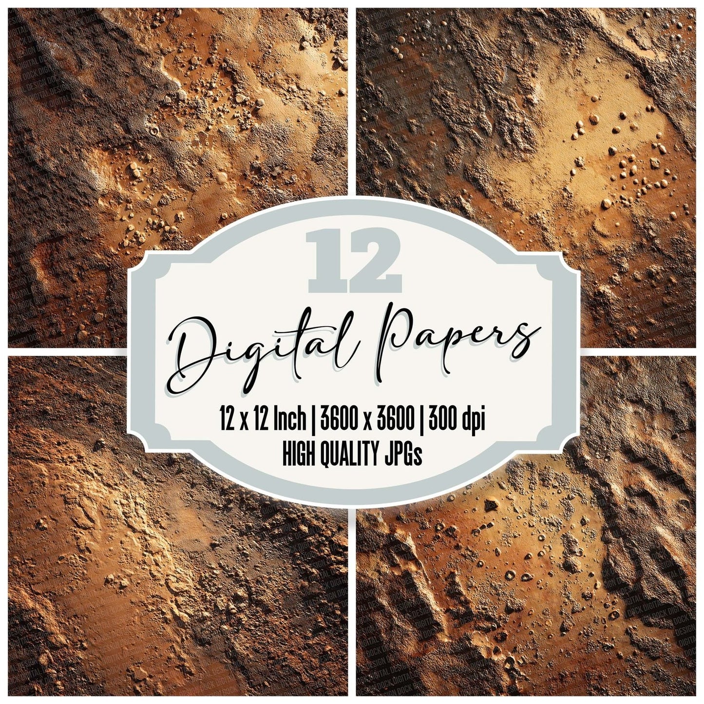 Mars Mud Texture Digital Paper Pack (DDD002436)