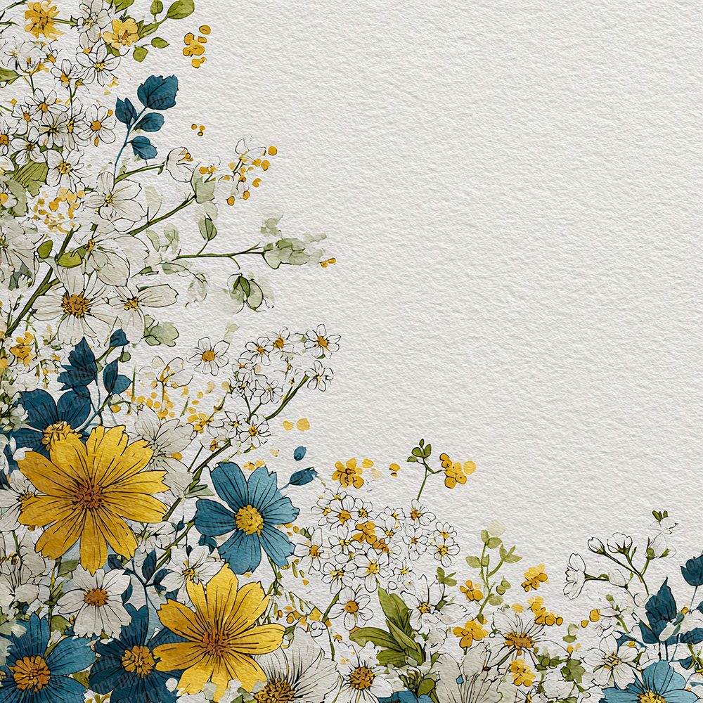 Meadow Floral Border Digital Paper Pack (DDD002461)