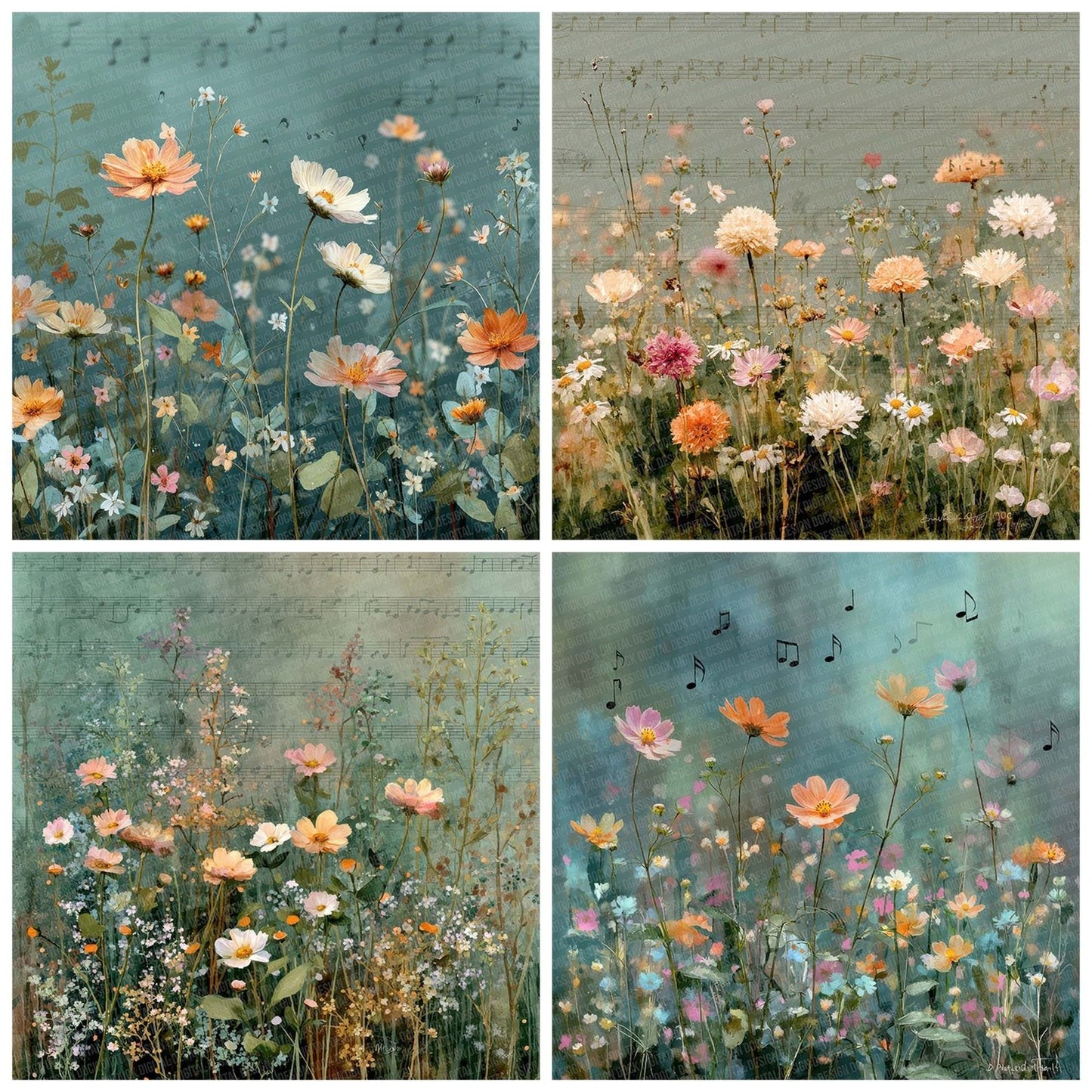 Meadow Serenade Monet Digital Paper Pack (DDD007676)