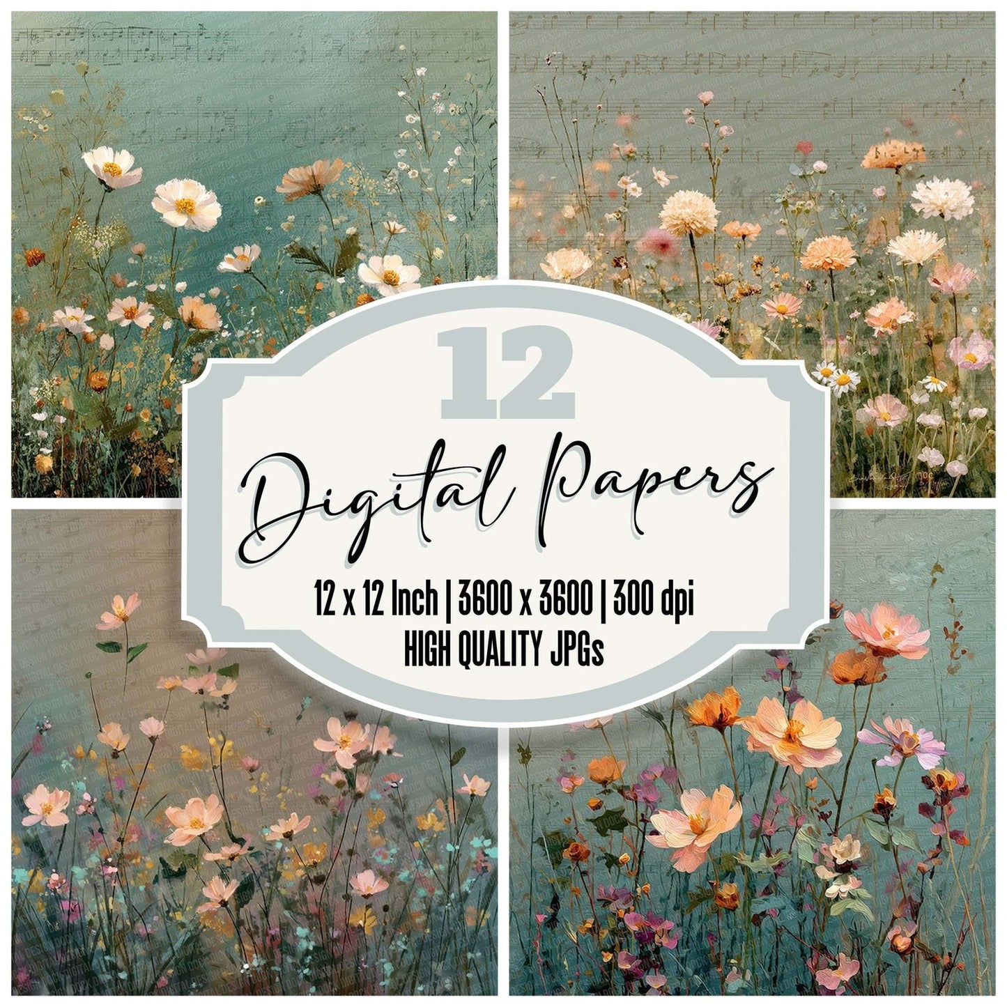 Meadow Serenade Monet Digital Paper Pack (DDD007676)