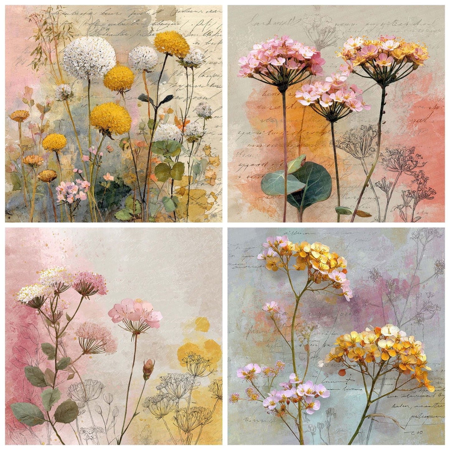 Meadow Wildflower Notes Digital Paper Pack (DDD002464)