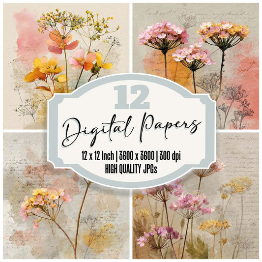Meadow Wildflower Notes Digital Paper Pack (DDD002464)