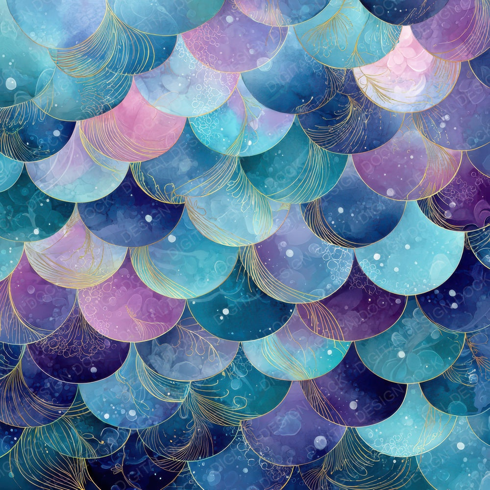 Mermaid Scale Coral Digital Paper Pack (DDD007677)