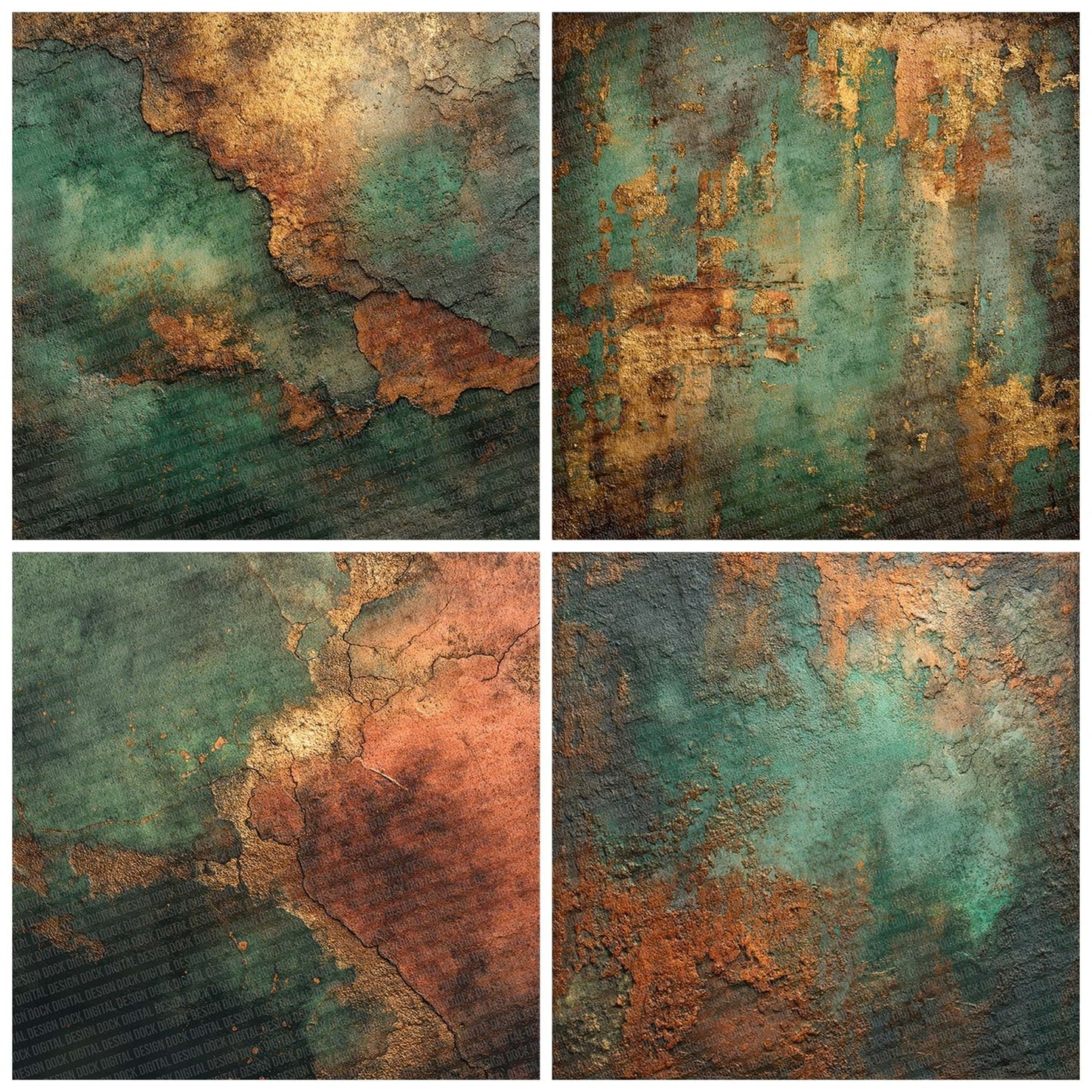Metal Bronze Patina Digital Paper Pack (DDD002483)