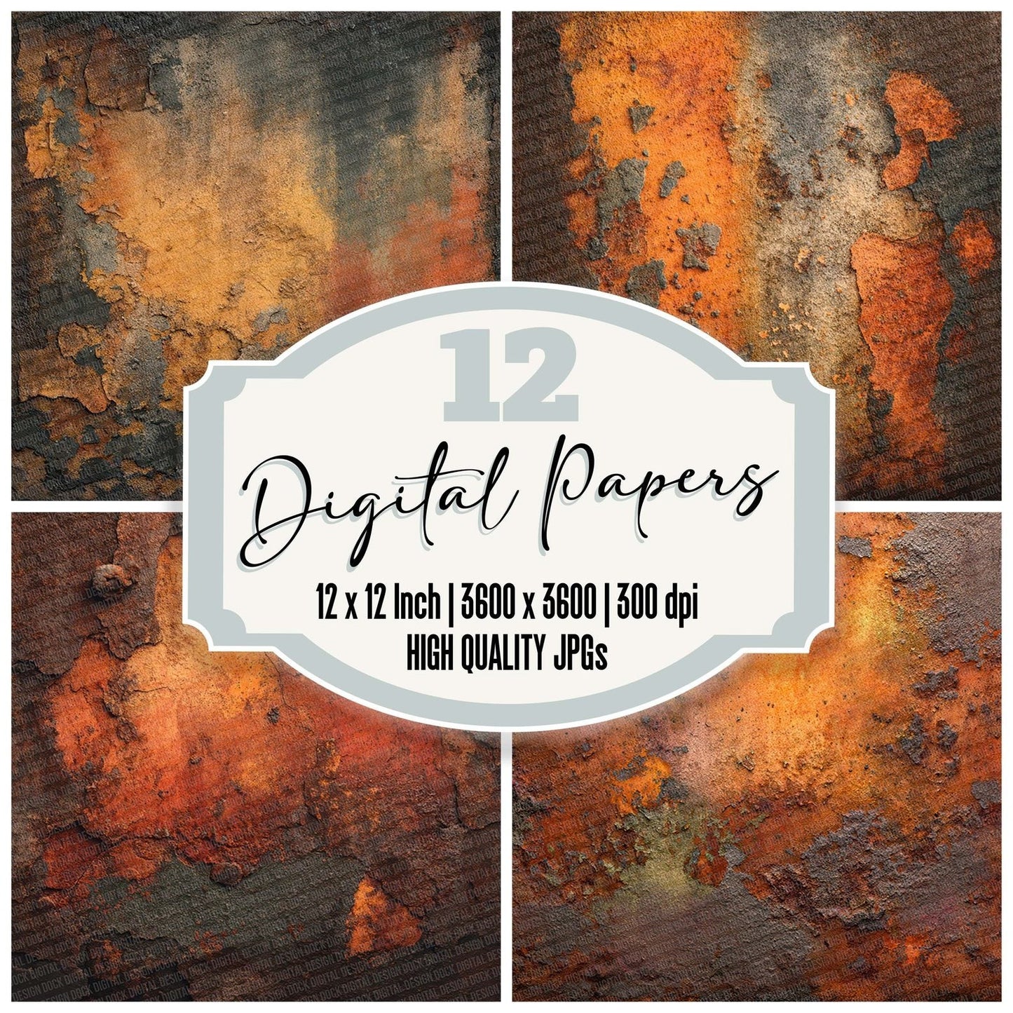 Metal Rusted Iron Digital Paper Pack (DDD002484)
