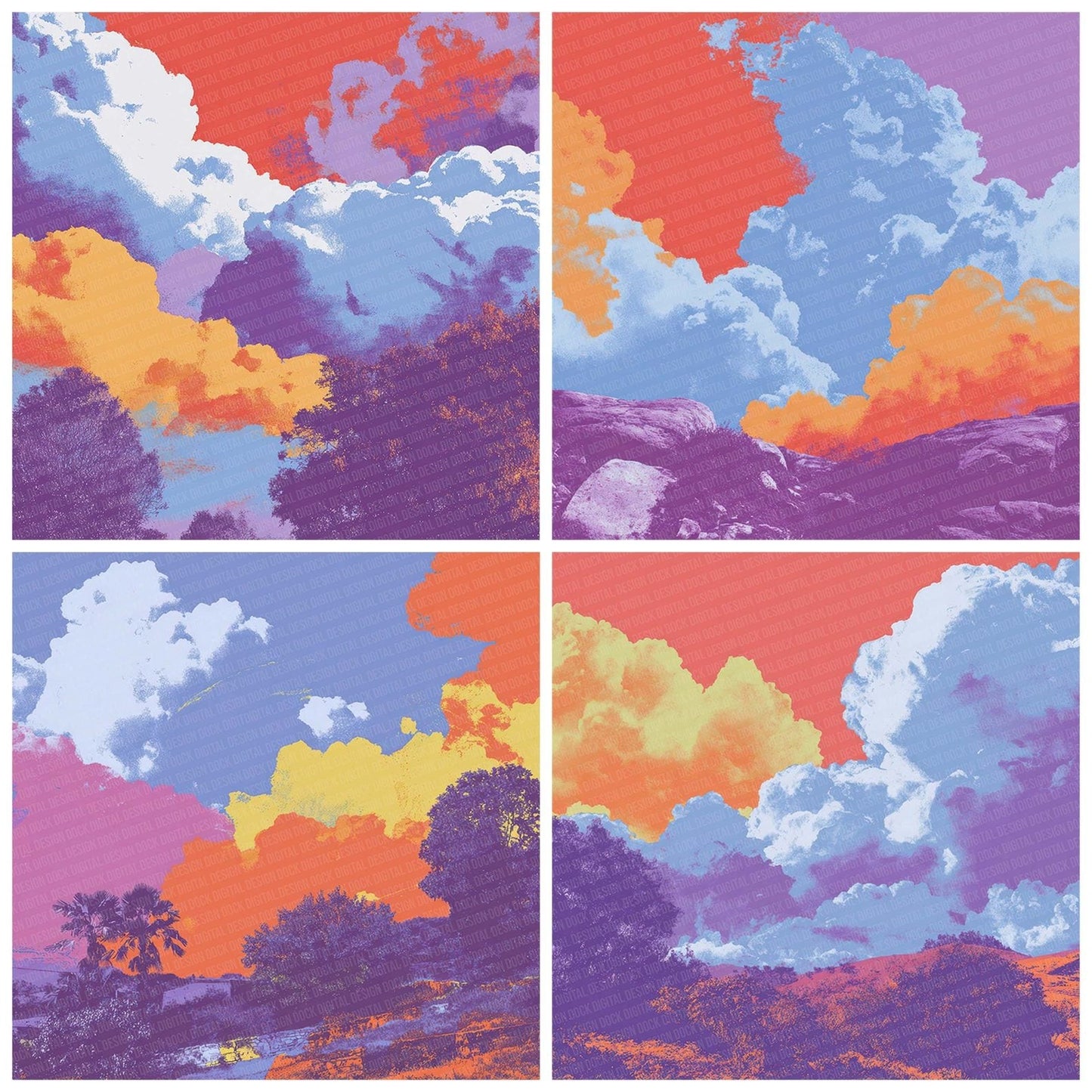 Miami Pop Skies Digital Paper Pack (DDD002494)