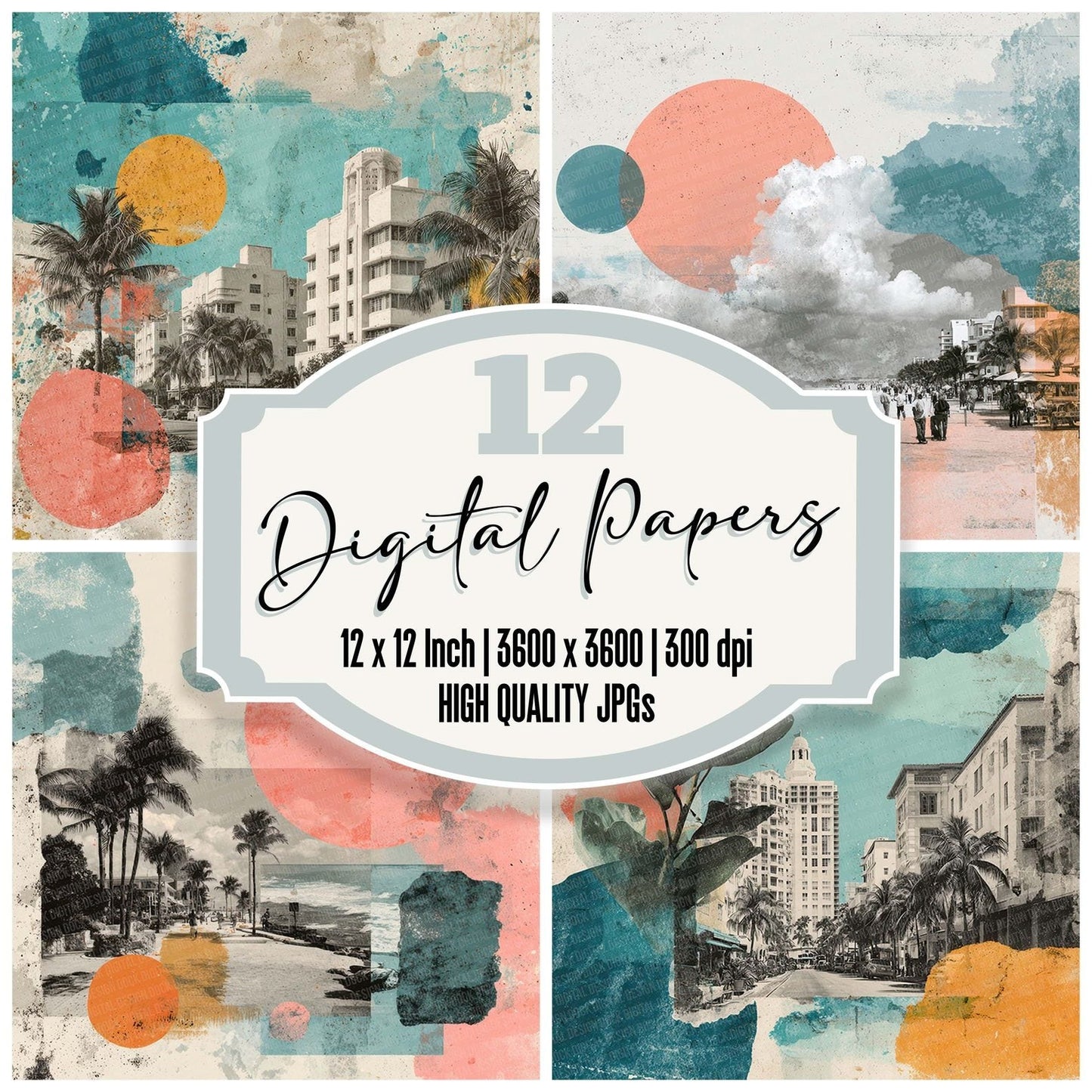 Miami Street Layers Digital Paper Pack (DDD002495)