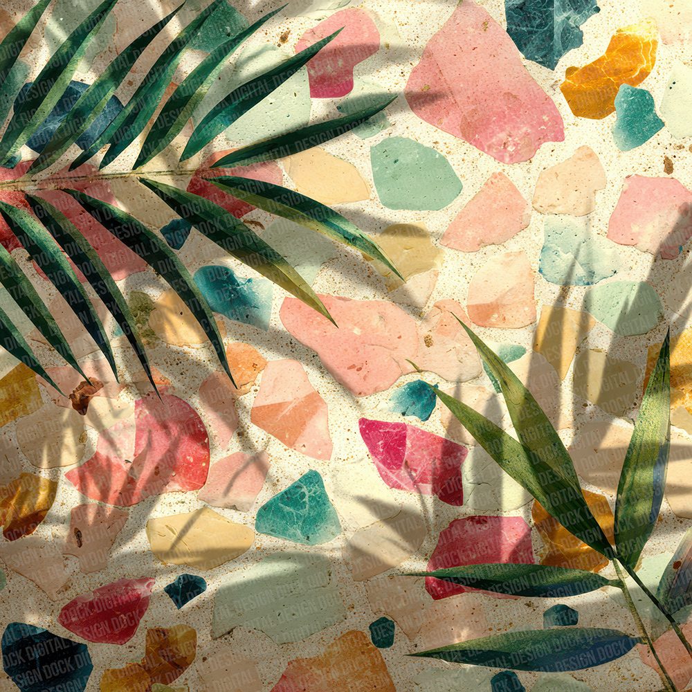 Miami Terrazzo Palm Digital Paper Pack (DDD002496)