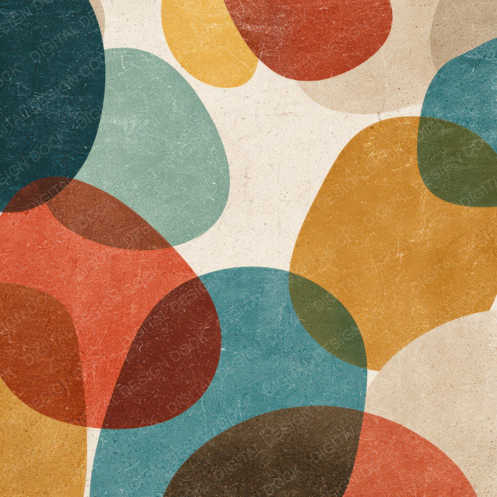 Mid Century Pebble Pattern Digital Paper Pack (DDD008633)