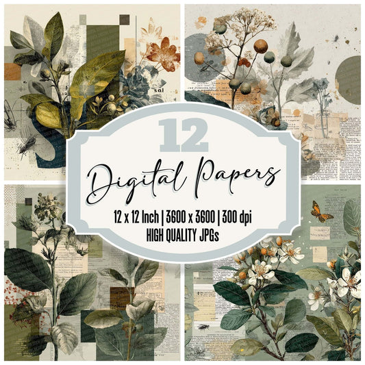 Midcentury Nature Peel Digital Paper Pack (DDD002498)