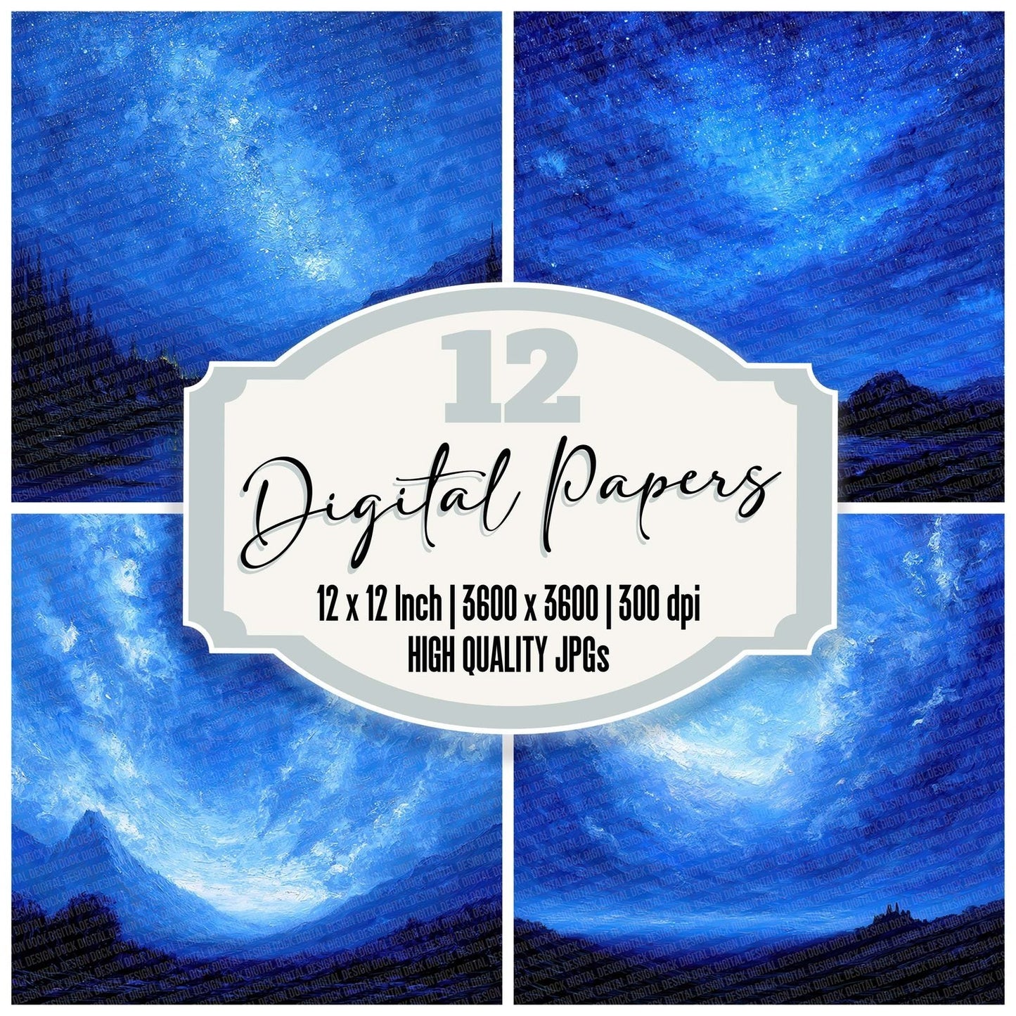 Midnight Blue Skies Digital Paper Pack (DDD002502)