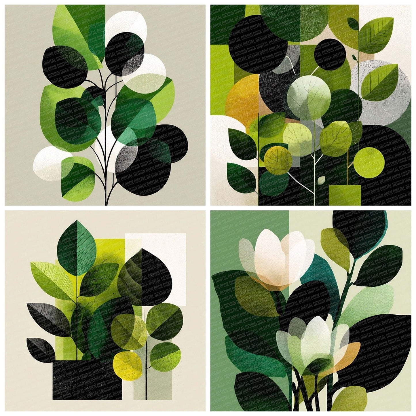 Minimal Botanical Forms Digital Paper Pack (DDD002520)