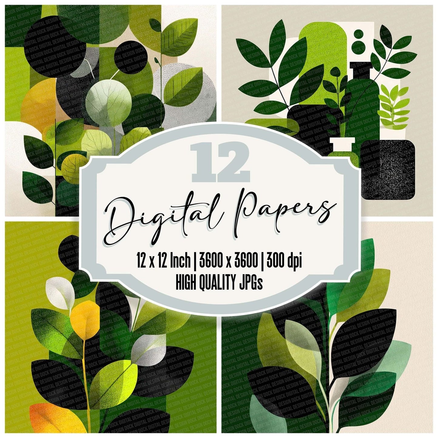 Minimal Botanical Forms Digital Paper Pack (DDD002520)