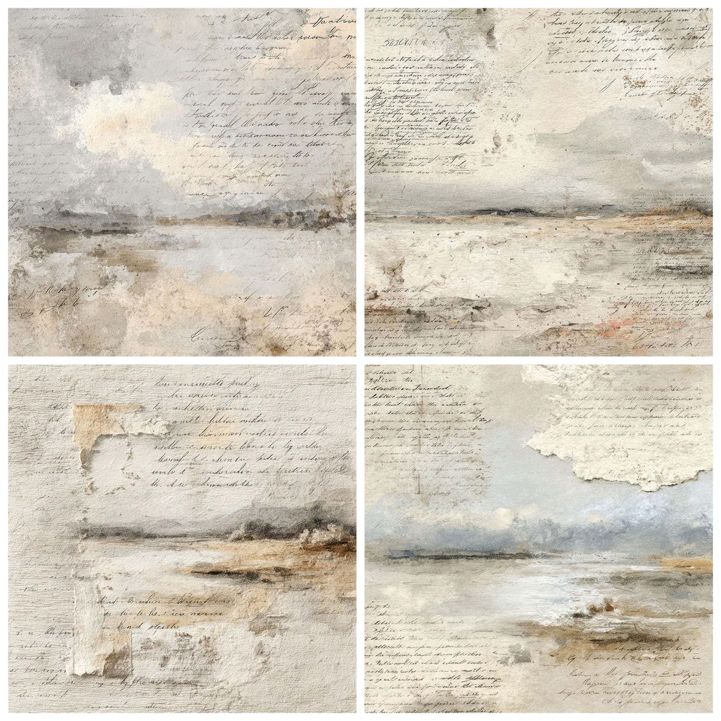 Minimal Calm Art Layers Script Digital Paper Pack (DDD002522)