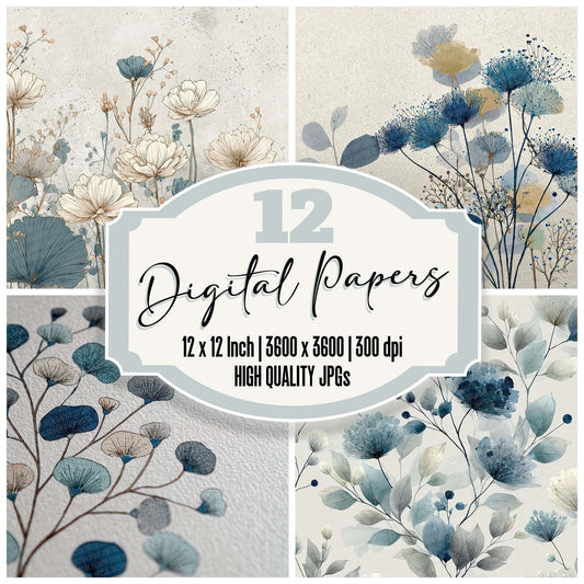 Minimal Ink Botanicals Digital Paper Pack (DDD002525)