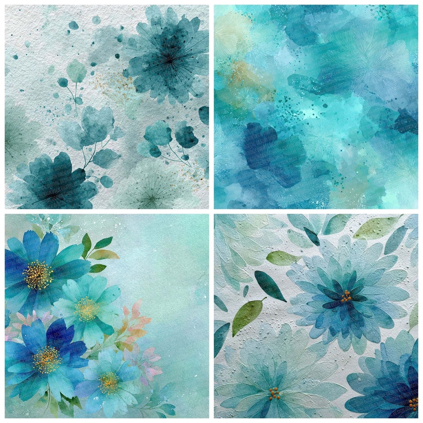 Mint Aqua Soft Digital Paper Pack (DDD002526)