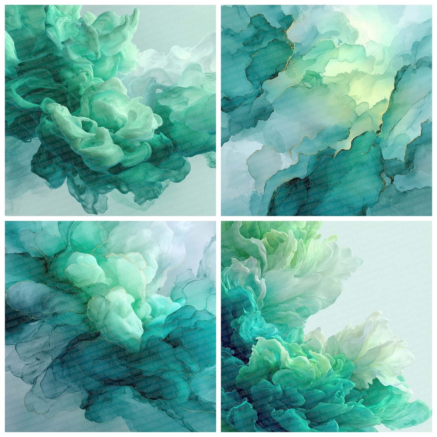 Mint Arctic Flow Digital Paper Pack (DDD002527)