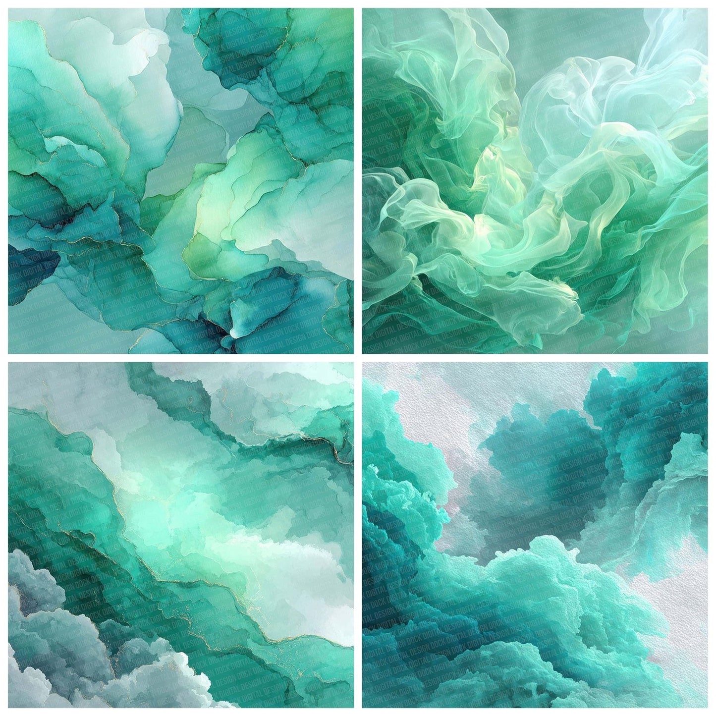 Mint Arctic Flow Digital Paper Pack (DDD002527)